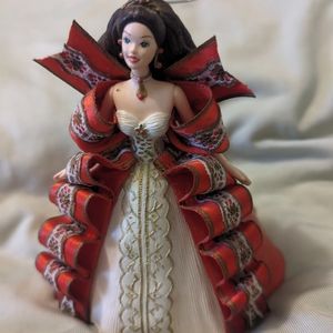 Set of two vintage Holiday Barbie ornaments  1995, 1997